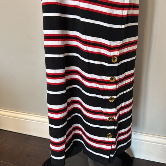 Ralph Lauren Striped Black and Red Women's cotton tshirt Dress NWT L - Picture 2 of 14